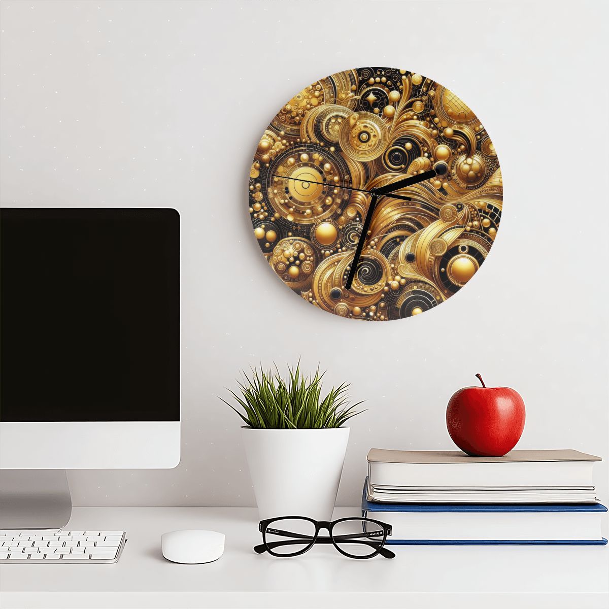 Golden Compass MDF Wall Clock (Made in USA) - Gregg Acini Adoree Designs - Wall Clock