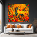 Golden Unicorns and Butterflies Lightweight Wall Tapestry (Fabric Wall Hanging - USA) - Gregg Acini Adoree Designs - Wall Coverings