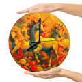 Golden Unicorns and Butterflies MDF Wall Clock (Made in USA) - Gregg Acini Adoree Designs - Wall Clock
