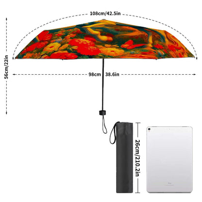 Golden Unicorns and Butterflies UV Protection Umbrella - Gregg Acini Adoree Designs - Umbrella