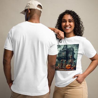 Halloween House with Skeletons Unisex t-shirt by Gregg Acini Adoree Designs - Gregg Acini Adoree Designs - Tee Shirt