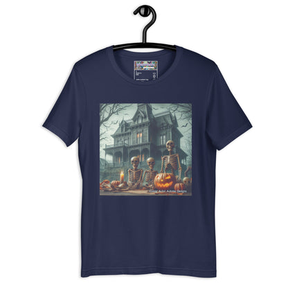 Halloween House with Skeletons Unisex t-shirt by Gregg Acini Adoree Designs - Gregg Acini Adoree Designs - Tee Shirt
