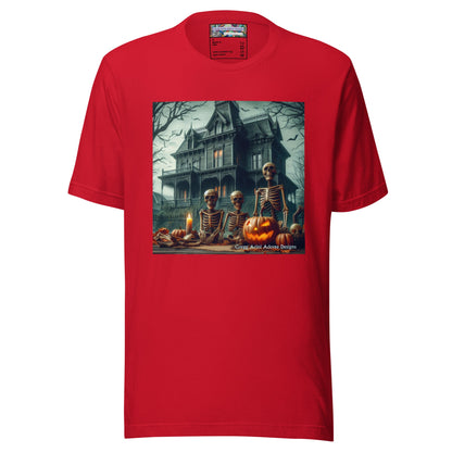 Halloween House with Skeletons Unisex t-shirt by Gregg Acini Adoree Designs - Gregg Acini Adoree Designs - Tee Shirt