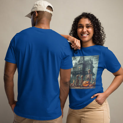 Halloween House with Skeletons Unisex t-shirt by Gregg Acini Adoree Designs - Gregg Acini Adoree Designs - Tee Shirt