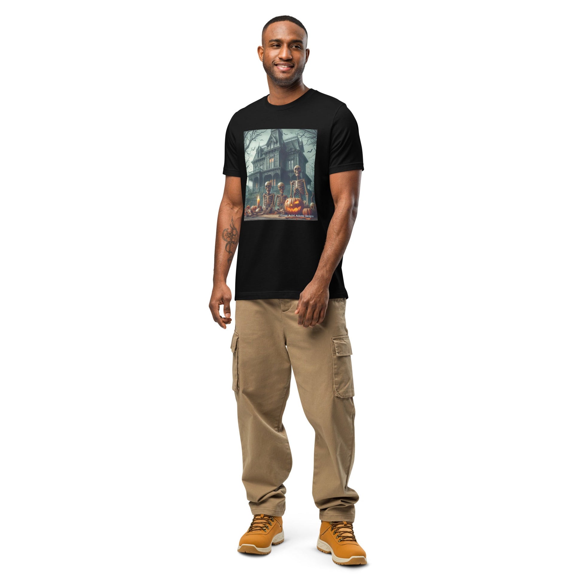 Halloween House with Skeletons Unisex t-shirt by Gregg Acini Adoree Designs - Gregg Acini Adoree Designs - Tee Shirt