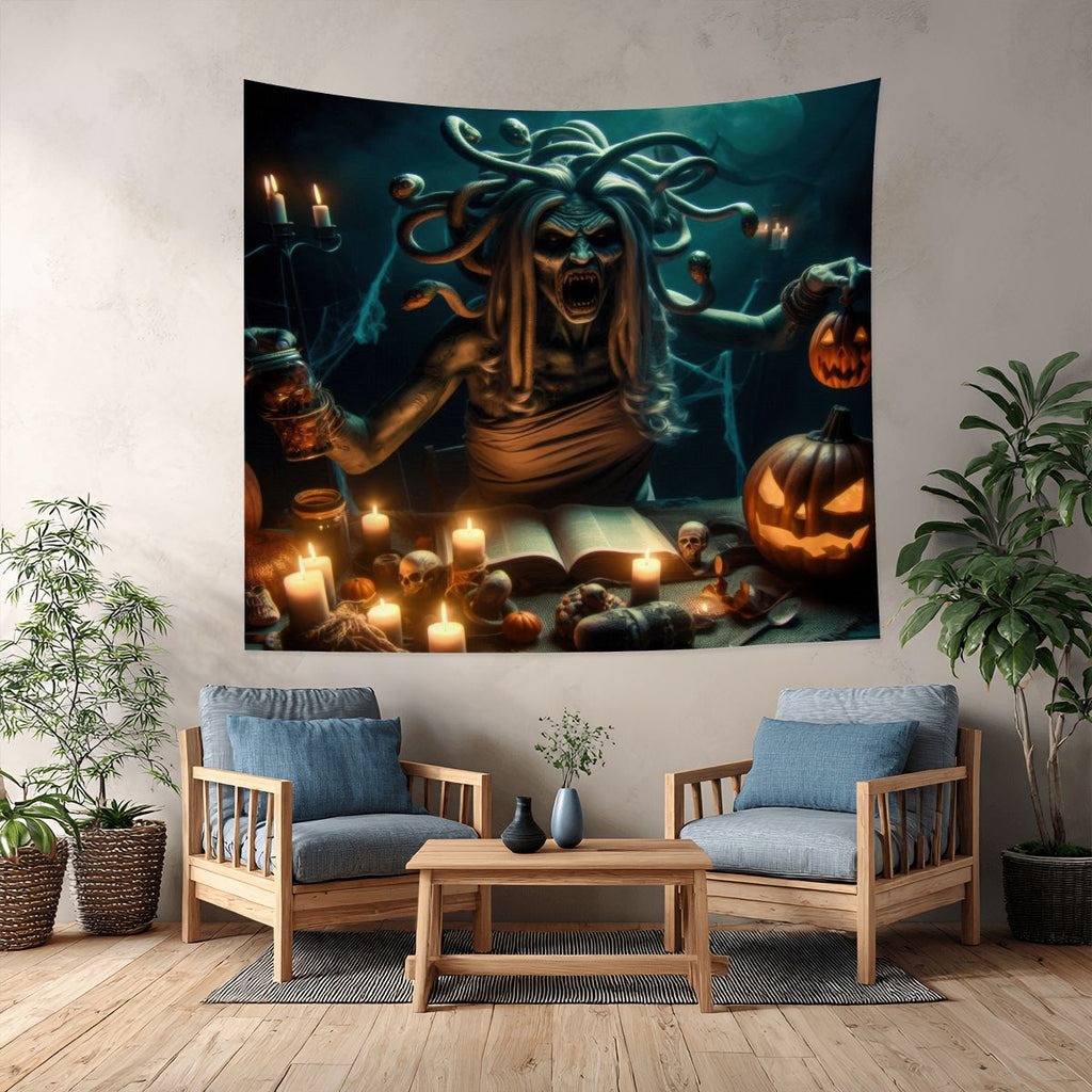 Halloween Medusa 1 Lightweight Wall Tapestry (Fabric Wall Hanging - USA) - Gregg Acini Adoree Designs - Wall Coverings