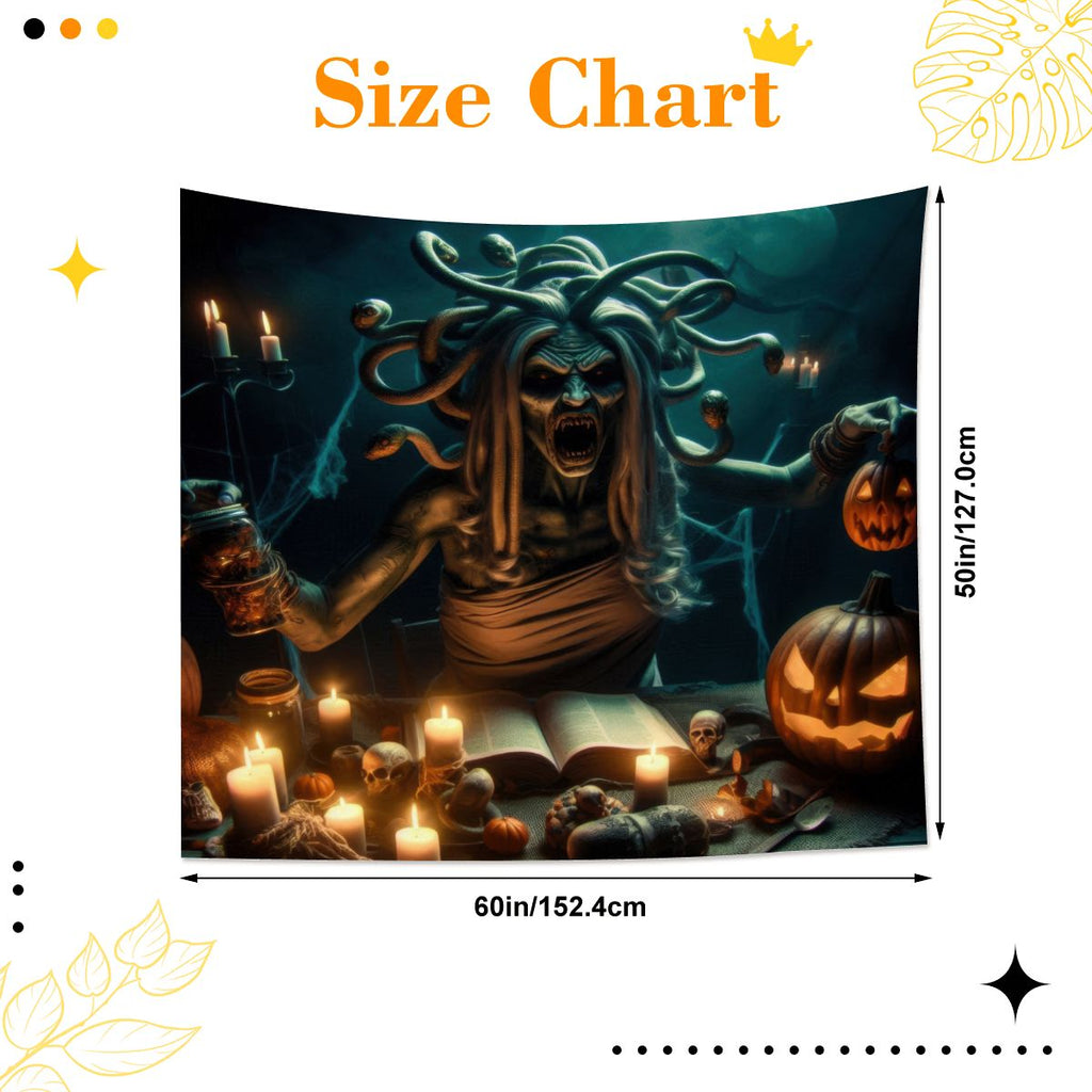 Halloween Medusa 1 Lightweight Wall Tapestry (Fabric Wall Hanging - USA) - Gregg Acini Adoree Designs - Wall Coverings