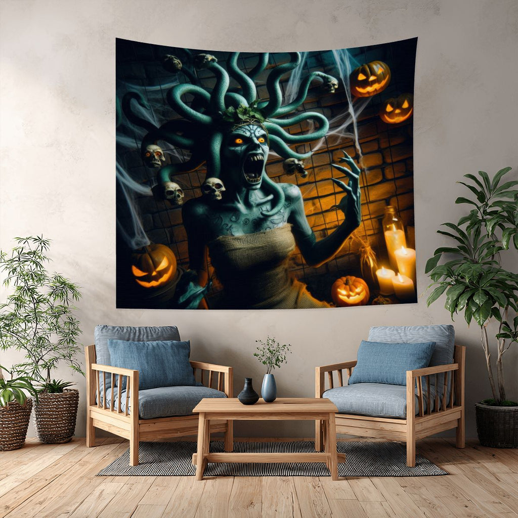 Halloween Medusa 2 Lightweight Wall Tapestry (Fabric Wall Hanging - USA) - Gregg Acini Adoree Designs - Wall Coverings