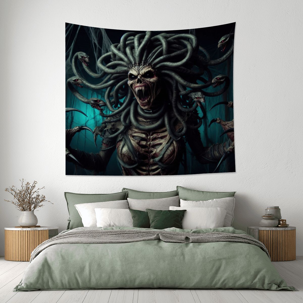 Halloween Medusa 3 Lightweight Wall Tapestry (Fabric Wall Hanging - USA) - Gregg Acini Adoree Designs - Wall Coverings