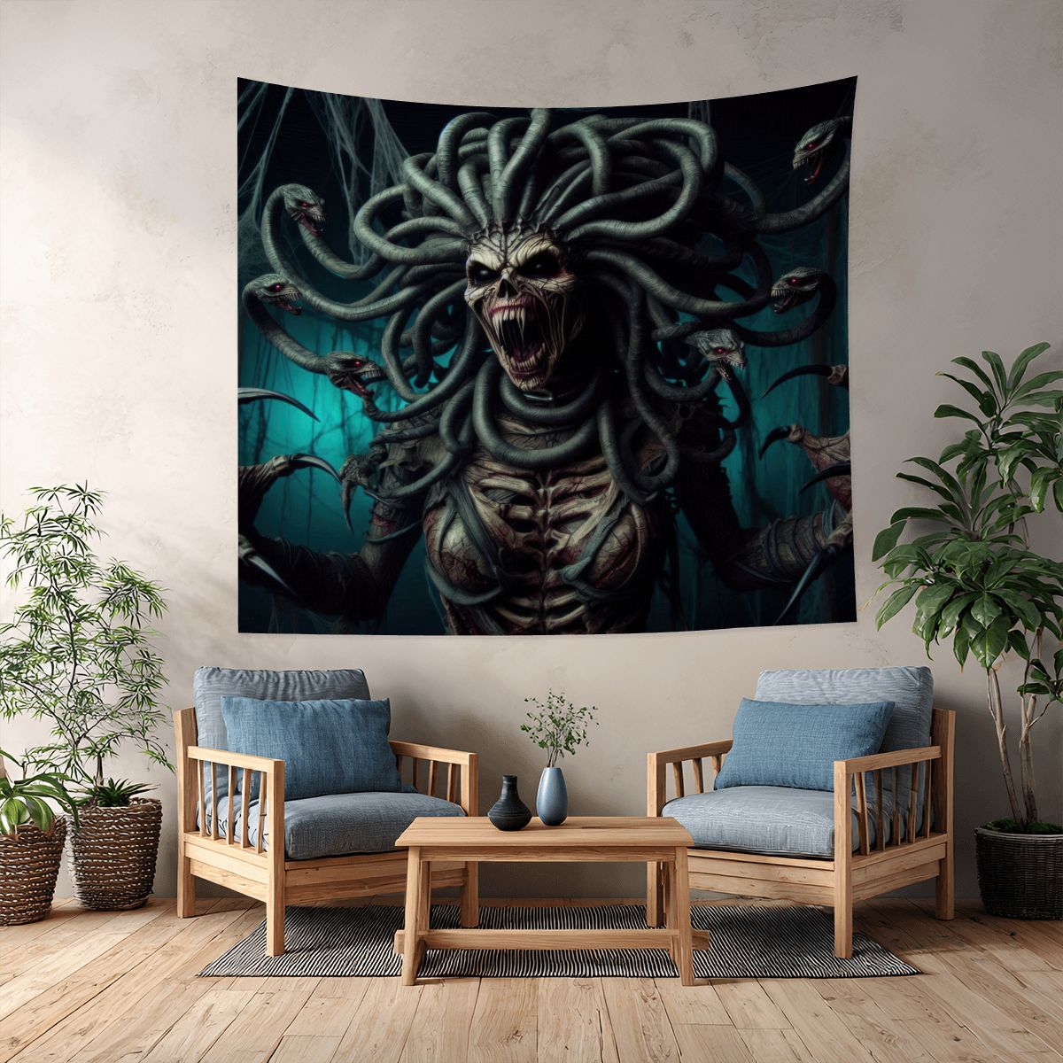 Halloween Medusa 3 Lightweight Wall Tapestry (Fabric Wall Hanging - USA) - Gregg Acini Adoree Designs - Wall Coverings