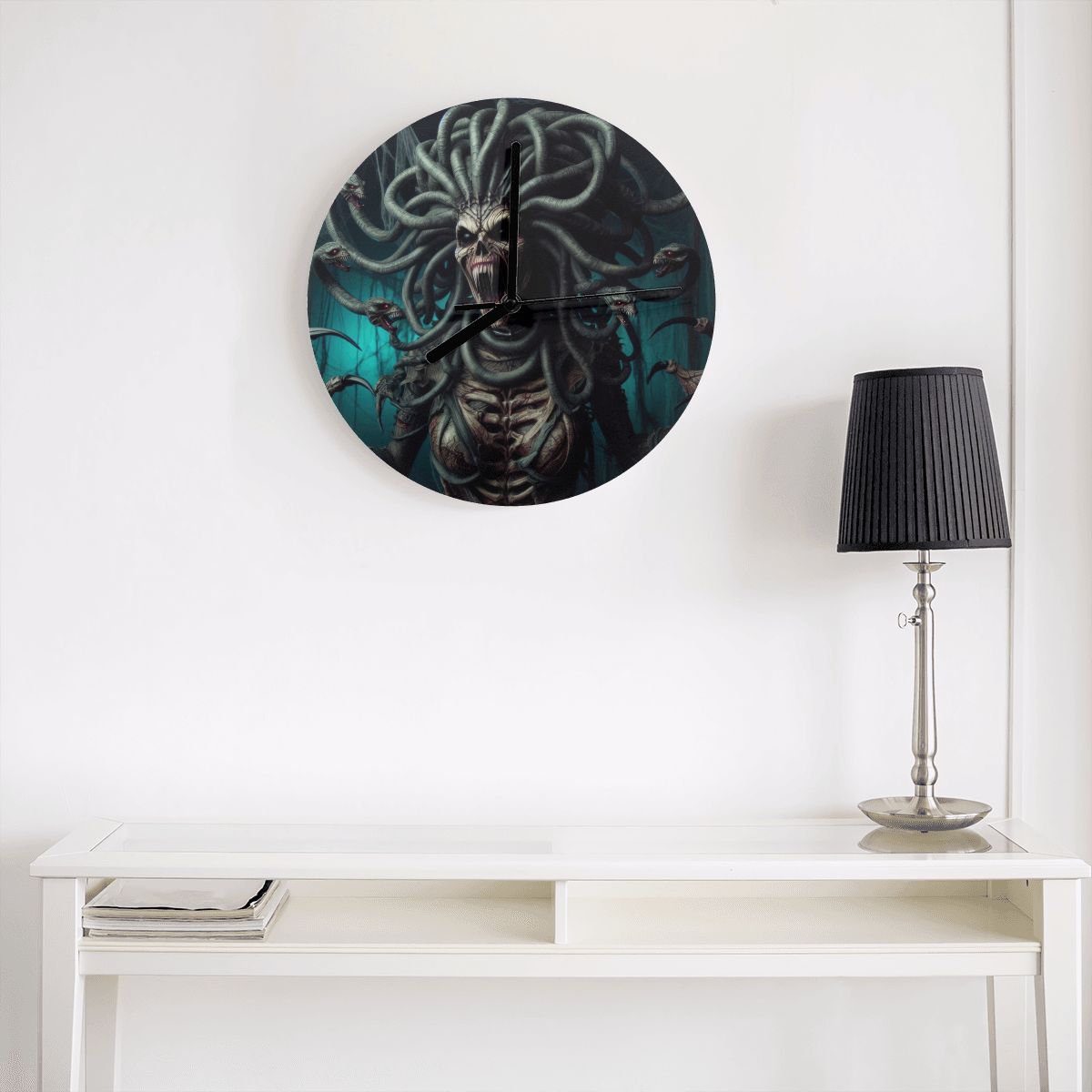 Halloween Medusa 3 MDF Wall Clock (Made in USA) - Gregg Acini Adoree Designs - Wall Clock