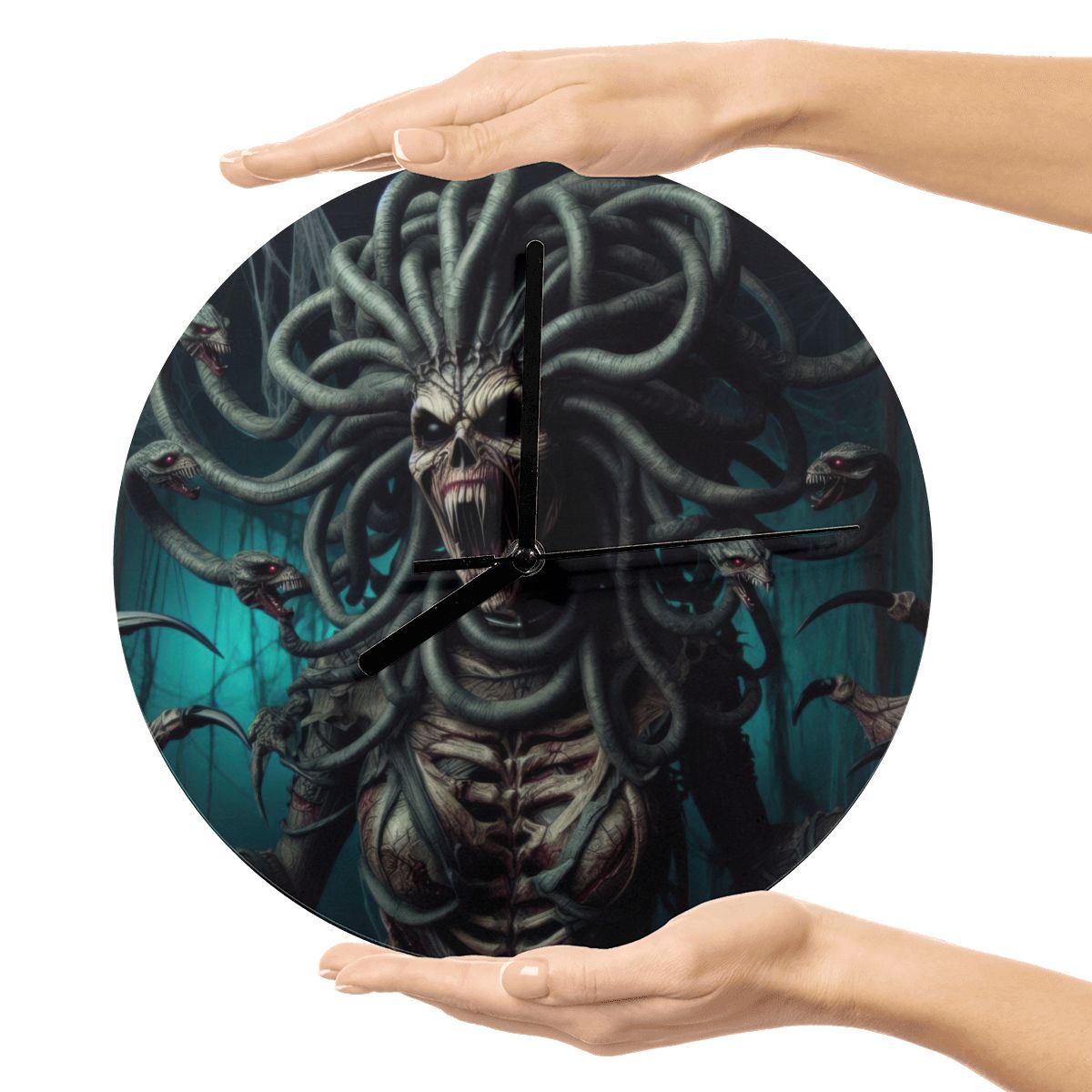 Halloween Medusa 3 MDF Wall Clock (Made in USA) - Gregg Acini Adoree Designs - Wall Clock