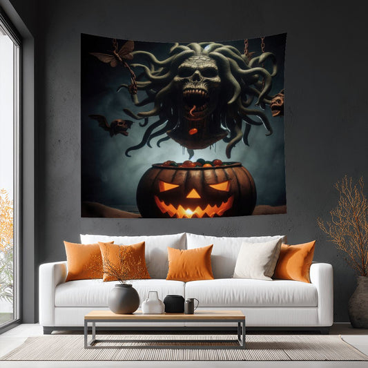 Halloween Medusa 4 Lightweight Wall Tapestry (Fabric Wall Hanging - USA) - Gregg Acini Adoree Designs - Wall Coverings