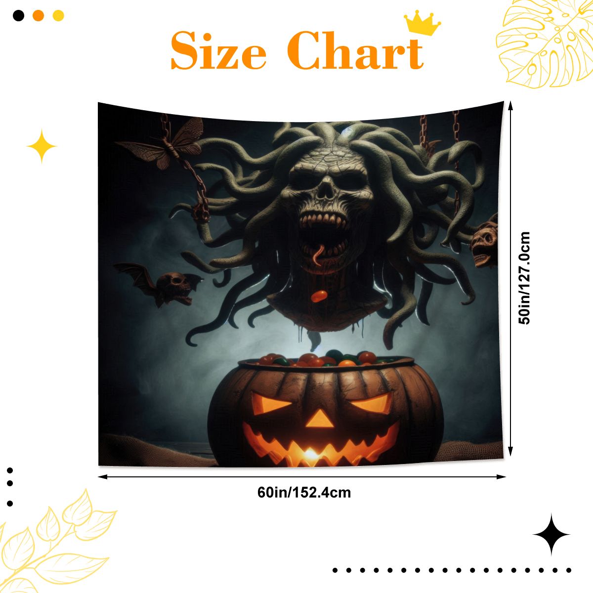 Halloween Medusa 4 Lightweight Wall Tapestry (Fabric Wall Hanging - USA) - Gregg Acini Adoree Designs - Wall Coverings