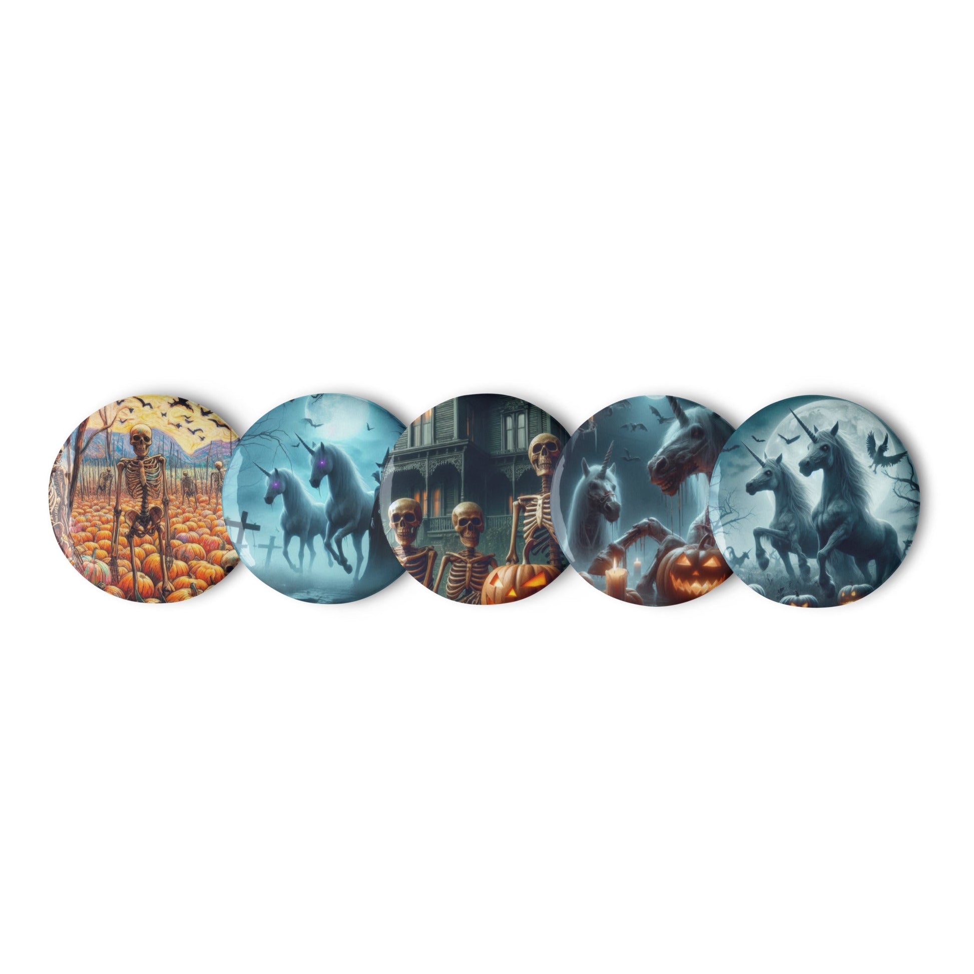 Halloween Set of pin buttons by Gregg Acini Adoree Designs - Gregg Acini Adoree Designs - Pin Buttons