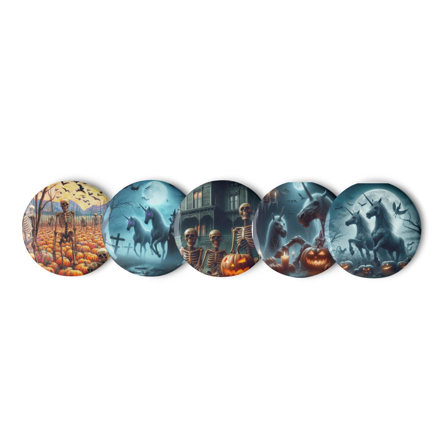 Halloween Set of pin buttons by Gregg Acini Adoree Designs - Gregg Acini Adoree Designs - Pin Buttons