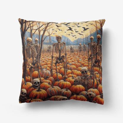 Halloween Skeletons and Pumpkins Home Goods Premium Hypoallergenic Throw Pillow - Gregg Acini Adoree Designs - Pillows & Covers