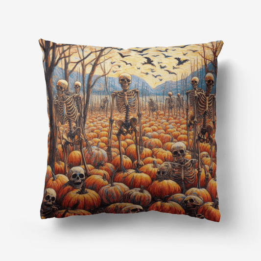 Halloween Skeletons and Pumpkins Home Goods Premium Hypoallergenic Throw Pillow - Gregg Acini Adoree Designs - Pillows & Covers