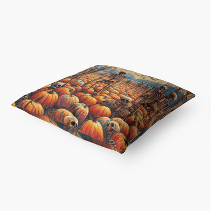 Halloween Skeletons and Pumpkins Home Goods Premium Hypoallergenic Throw Pillow - Gregg Acini Adoree Designs - Pillows & Covers