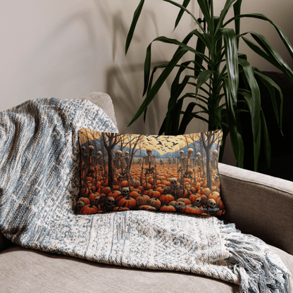 Halloween Skeletons and Pumpkins Pillow Case by Gregg Acini Adoree Designs - Gregg Acini Adoree Designs - Pillowcase