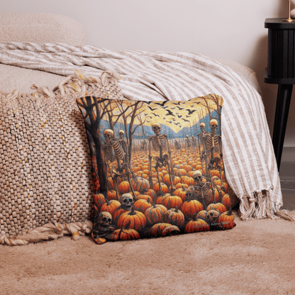 Halloween Skeletons and Pumpkins Pillow Case by Gregg Acini Adoree Designs - Gregg Acini Adoree Designs - Pillowcase
