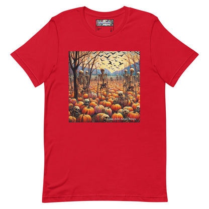 Halloween Skeletons and Pumpkins Unisex t-shirt by Gregg Acini Adoree Designs - Gregg Acini Adoree Designs - Tee Shirt