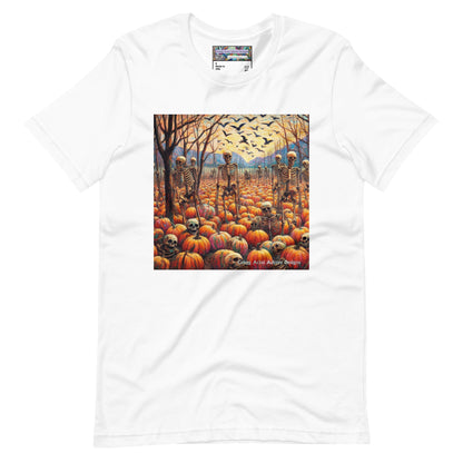 Halloween Skeletons and Pumpkins Unisex t-shirt by Gregg Acini Adoree Designs - Gregg Acini Adoree Designs - Tee Shirt