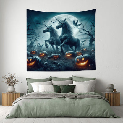 Halloween Unicorns 3 Lightweight Wall Tapestry (Fabric Wall Hanging - USA) - Gregg Acini Adoree Designs - Wall Coverings