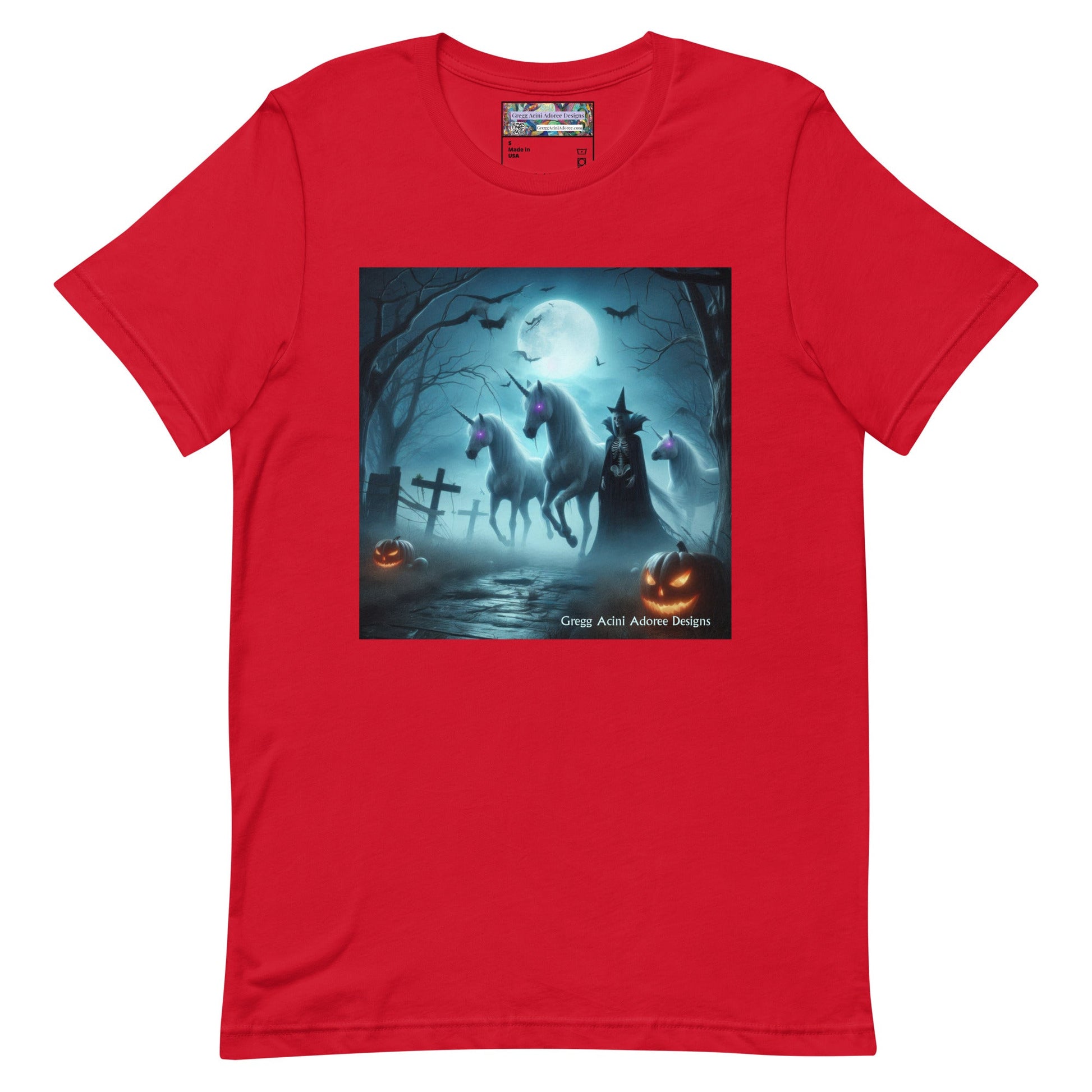 Halloween Unicorns with Friend Unisex t-shirt by Gregg Acini Adoree Designs - Gregg Acini Adoree Designs - Tee Shirt