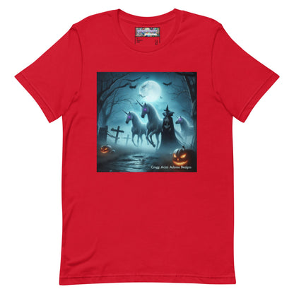 Halloween Unicorns with Friend Unisex t-shirt by Gregg Acini Adoree Designs - Gregg Acini Adoree Designs - Tee Shirt