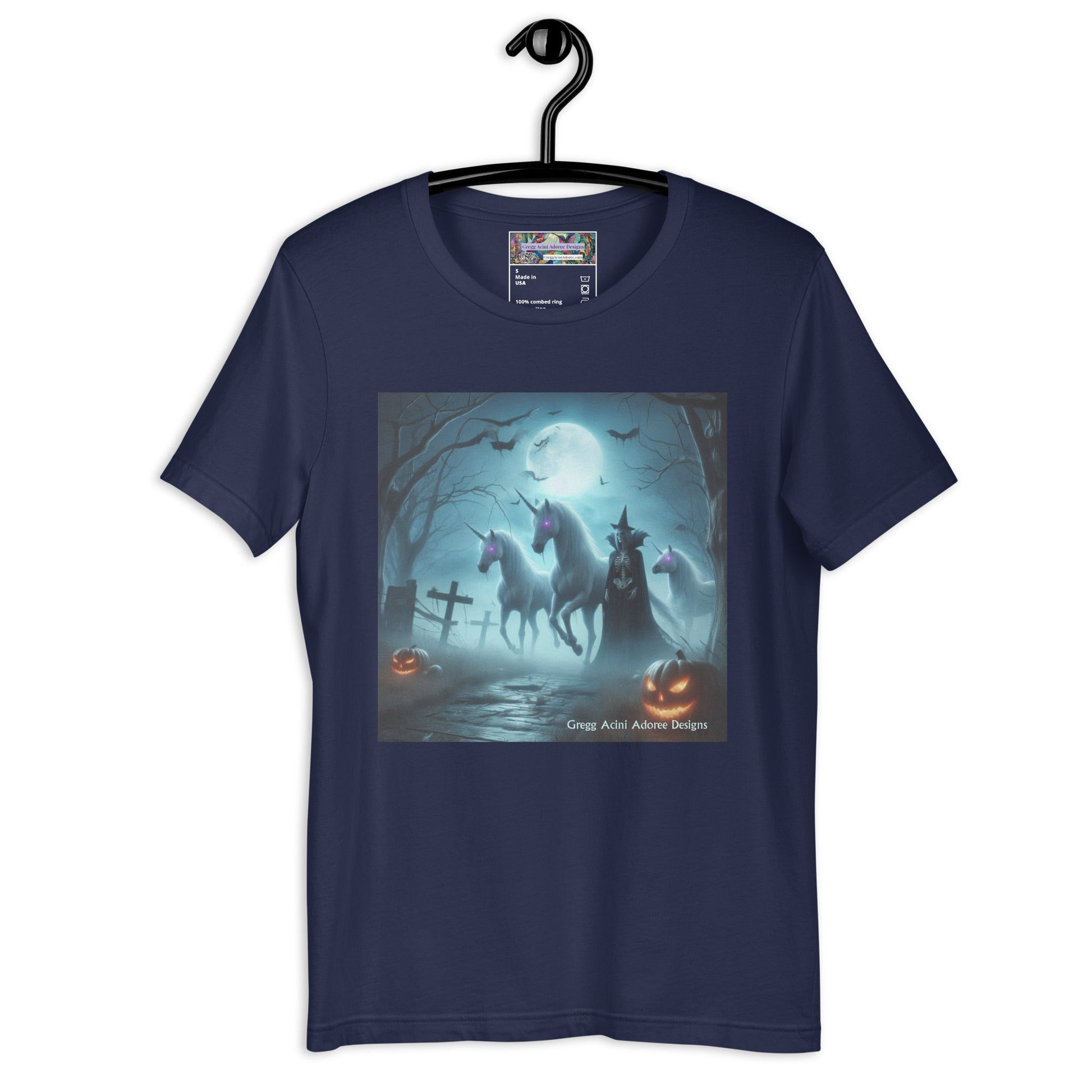 Halloween Unicorns with Friend Unisex t-shirt by Gregg Acini Adoree Designs - Gregg Acini Adoree Designs - Tee Shirt