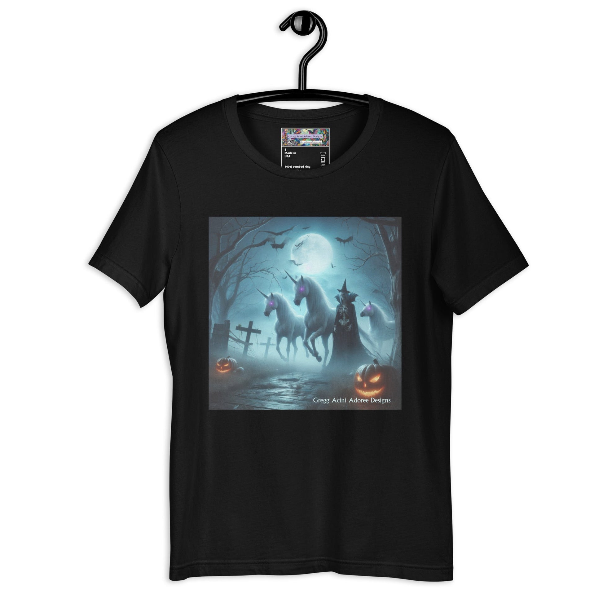 Halloween Unicorns with Friend Unisex t-shirt by Gregg Acini Adoree Designs - Gregg Acini Adoree Designs - Tee Shirt