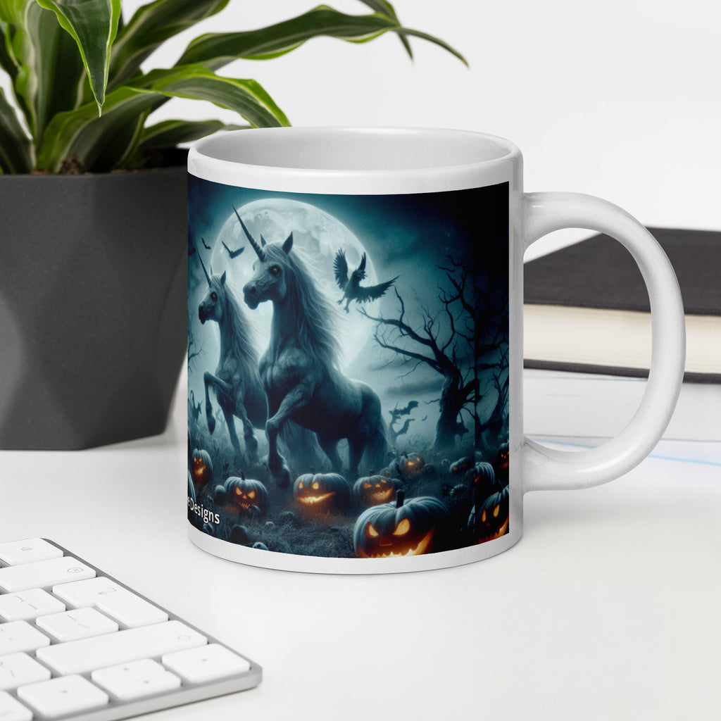 Halloween Unicorns3 White glossy mug by Gregg Acini Adoree Designs - Gregg Acini Adoree Designs - Mug