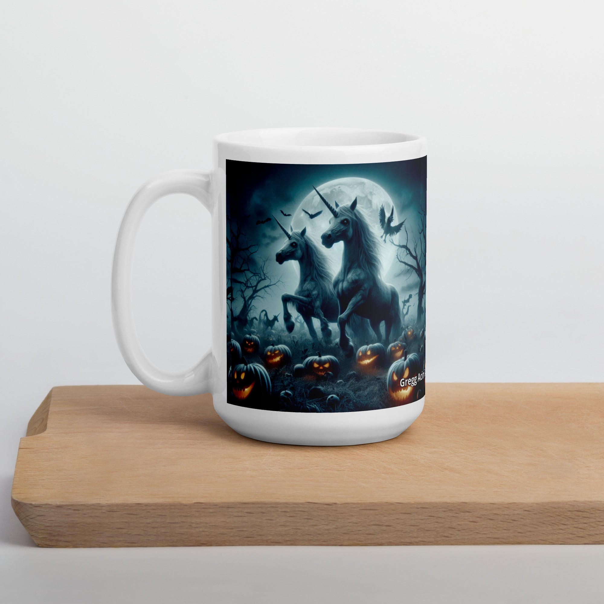Halloween Unicorns3 White glossy mug by Gregg Acini Adoree Designs - Gregg Acini Adoree Designs - Mug