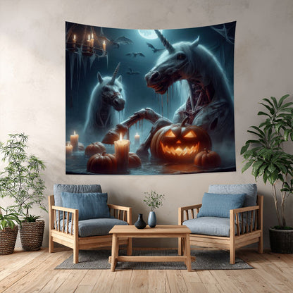 Halloween Zombie Unicorns Lightweight Wall Tapestry (Fabric Wall Hanging - USA) - Gregg Acini Adoree Designs - Wall Coverings