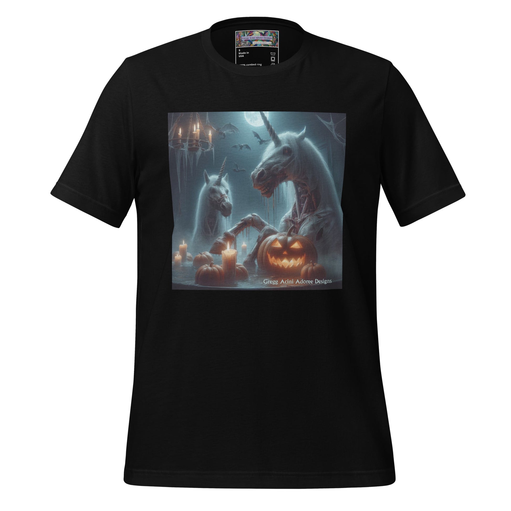 Halloween Zombie Unicorns Unisex t-shirt by Gregg Acini Adoree Designs - Gregg Acini Adoree Designs - Tee Shirt