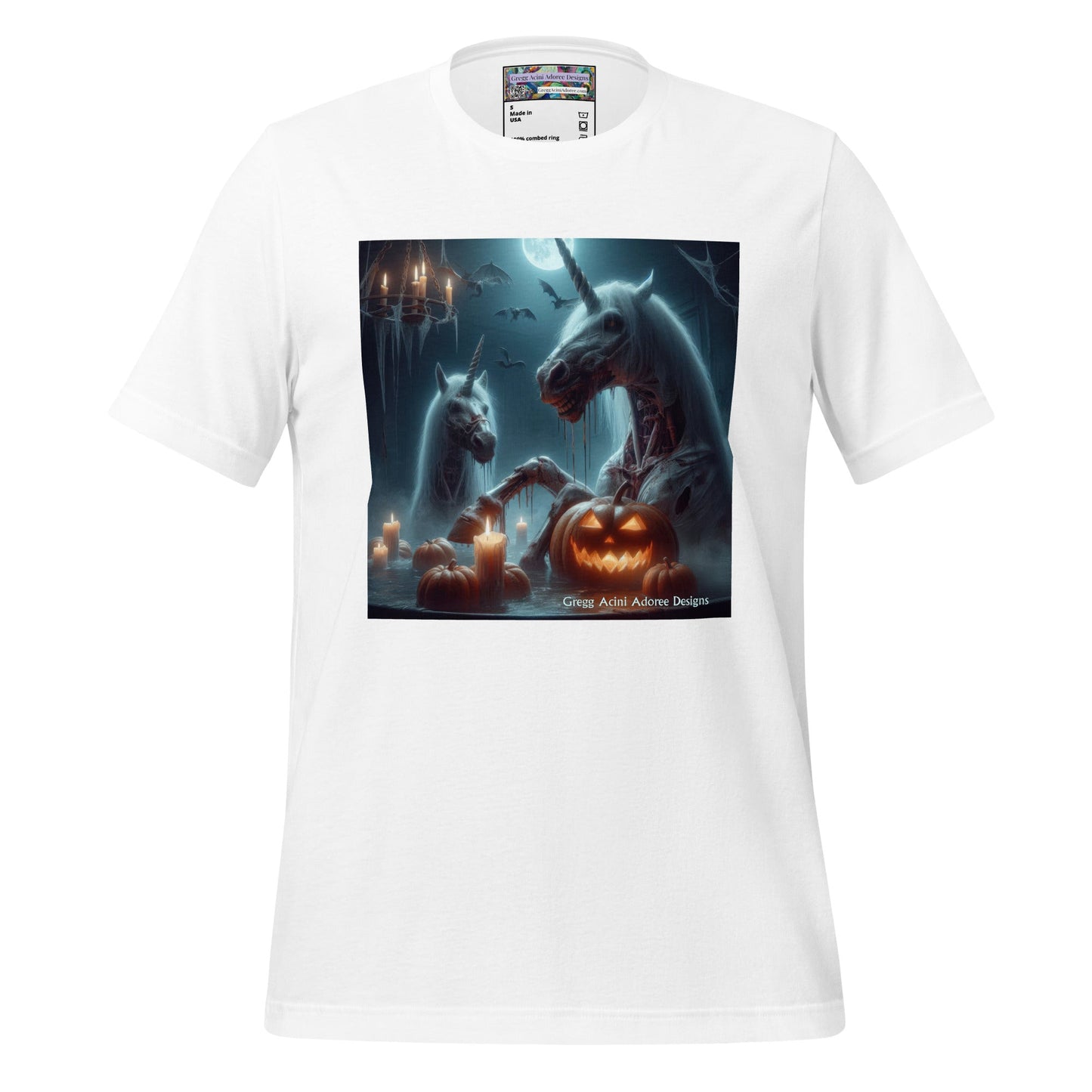 Halloween Zombie Unicorns Unisex t-shirt by Gregg Acini Adoree Designs - Gregg Acini Adoree Designs - Tee Shirt