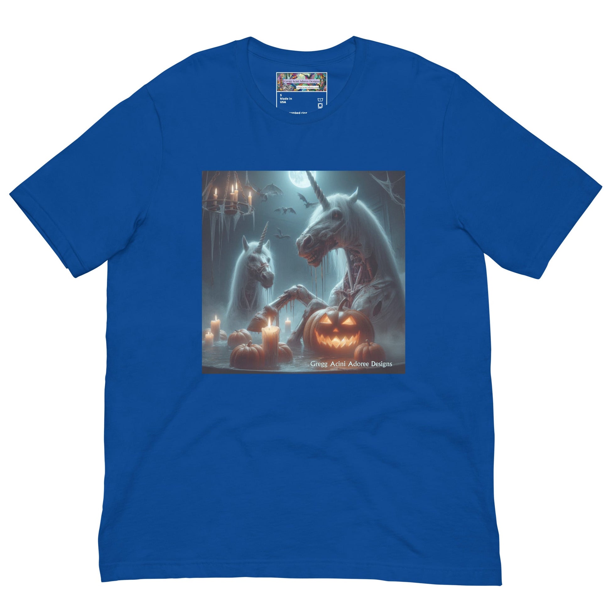 Halloween Zombie Unicorns Unisex t-shirt by Gregg Acini Adoree Designs - Gregg Acini Adoree Designs - Tee Shirt
