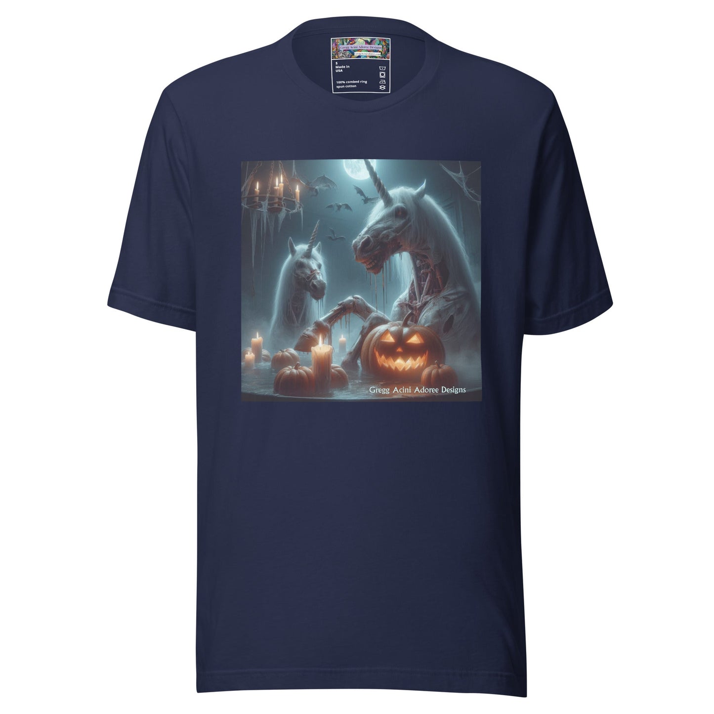 Halloween Zombie Unicorns Unisex t-shirt by Gregg Acini Adoree Designs - Gregg Acini Adoree Designs - Tee Shirt