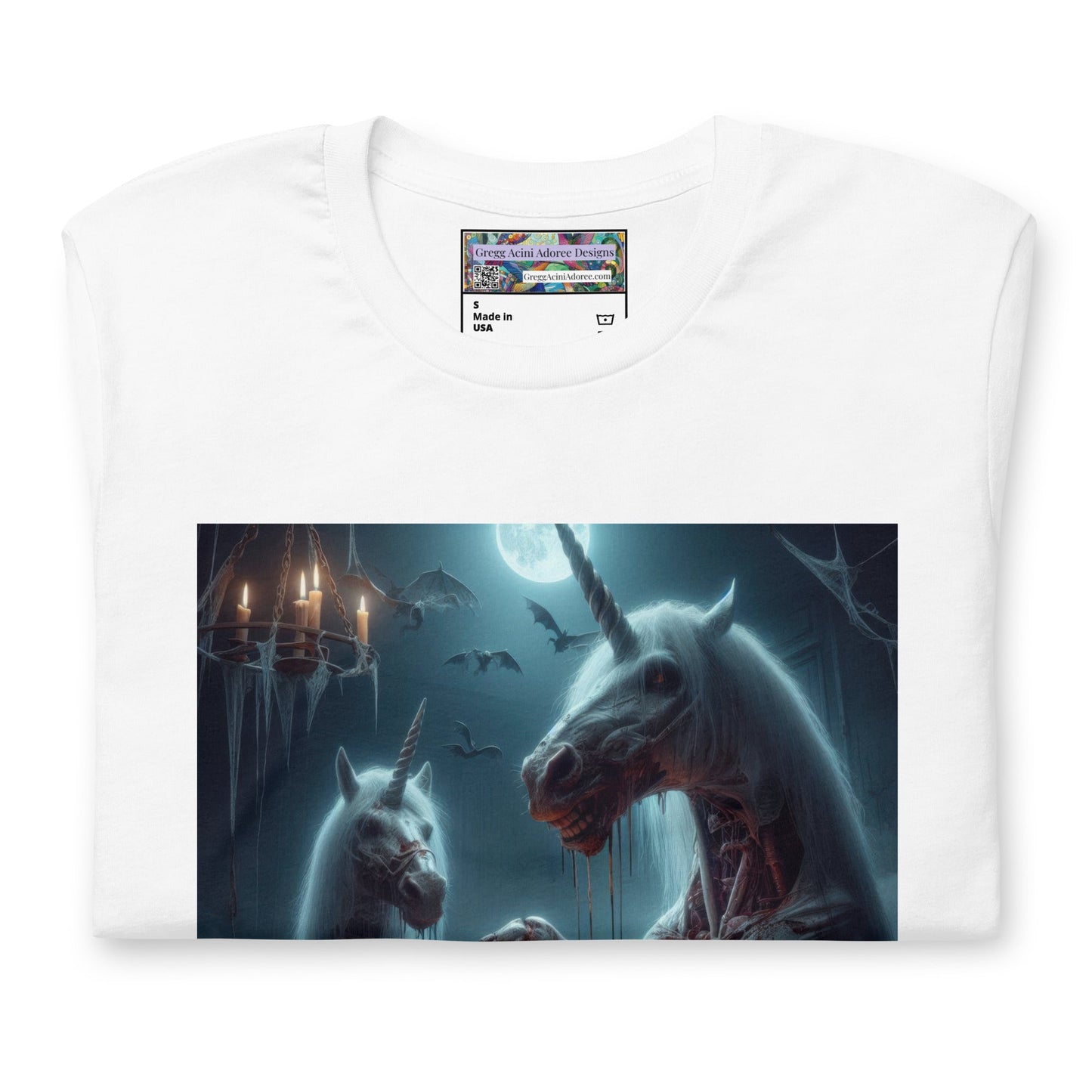 Halloween Zombie Unicorns Unisex t-shirt by Gregg Acini Adoree Designs - Gregg Acini Adoree Designs - Tee Shirt