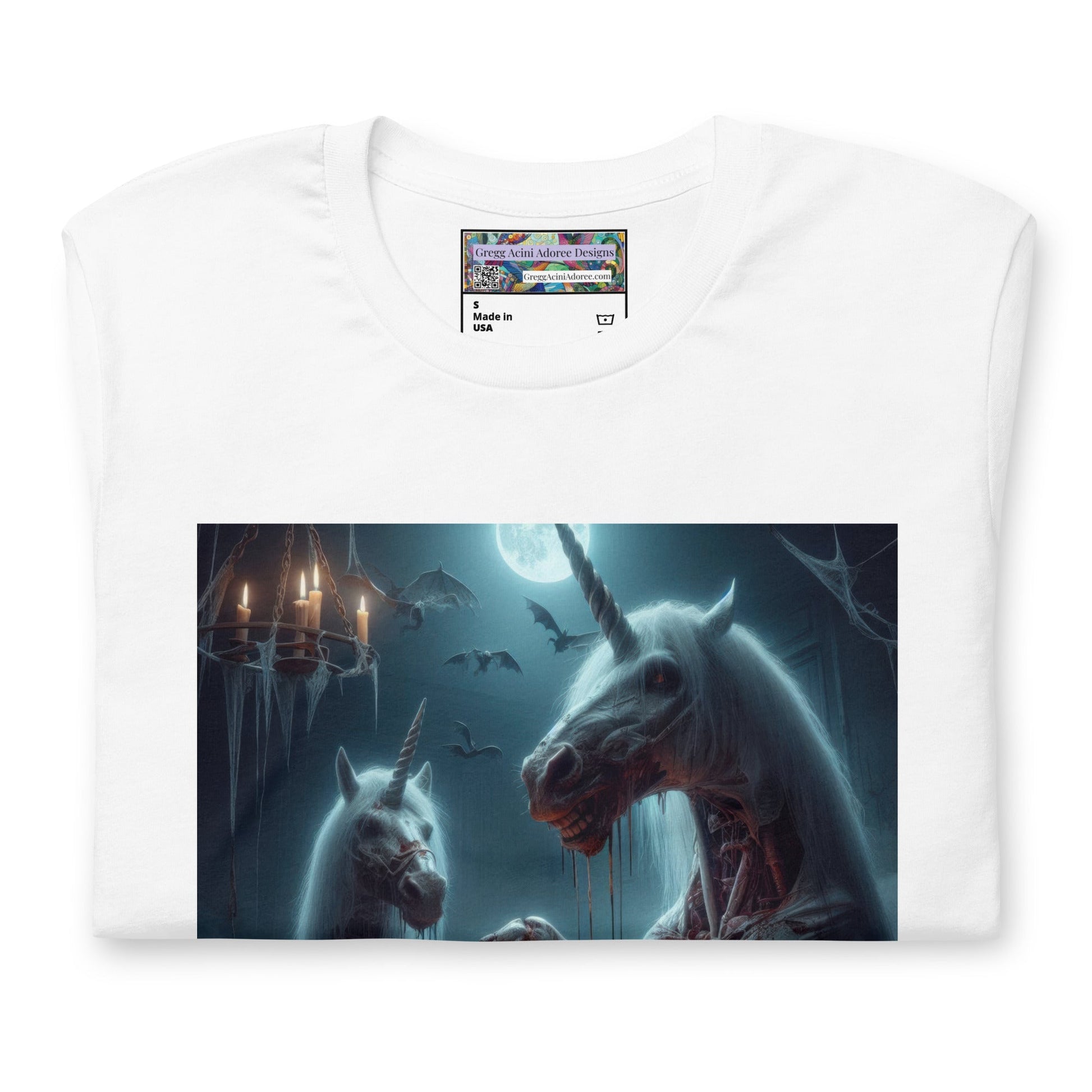 Halloween Zombie Unicorns Unisex t-shirt by Gregg Acini Adoree Designs - Gregg Acini Adoree Designs - Tee Shirt