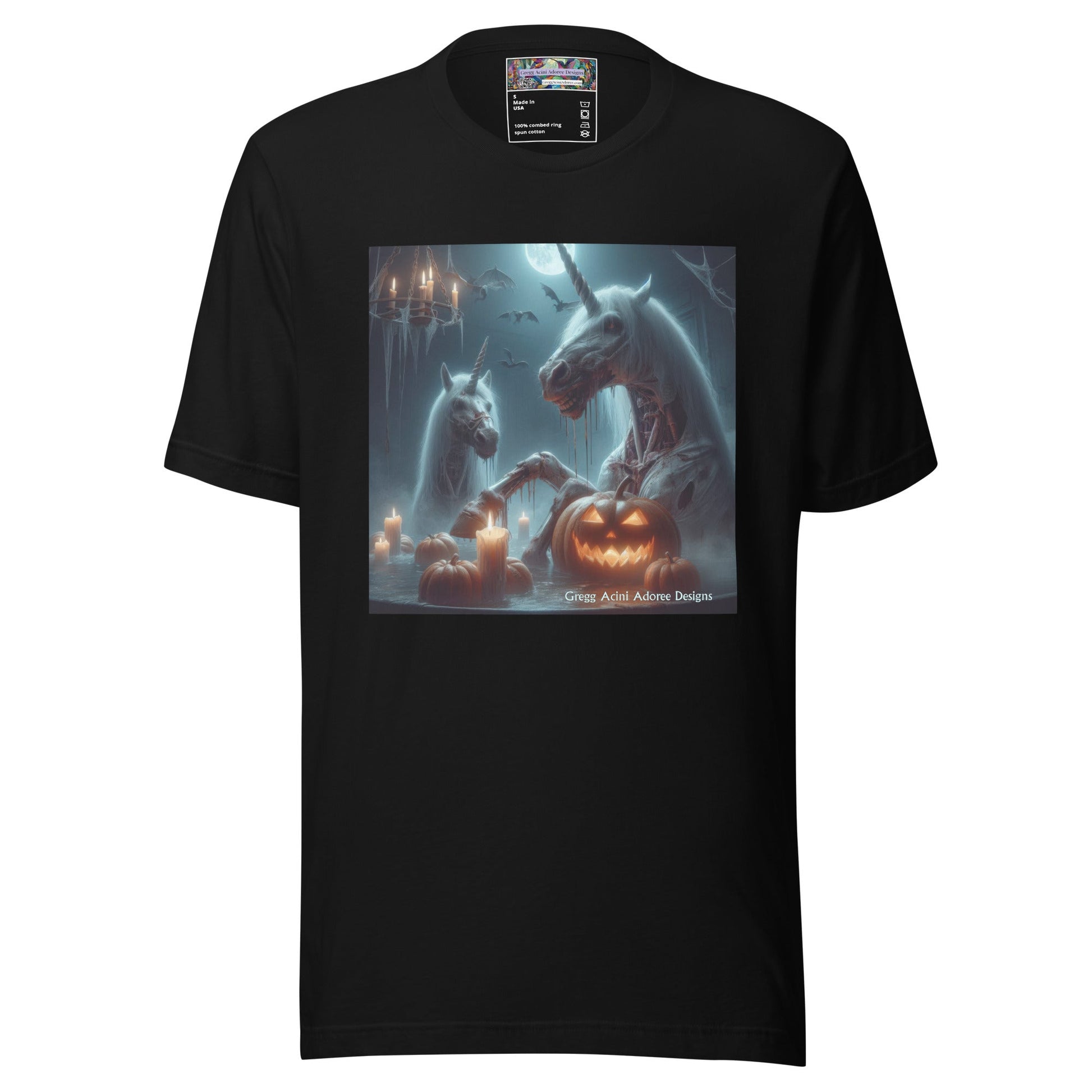 Halloween Zombie Unicorns Unisex t-shirt by Gregg Acini Adoree Designs - Gregg Acini Adoree Designs - Tee Shirt