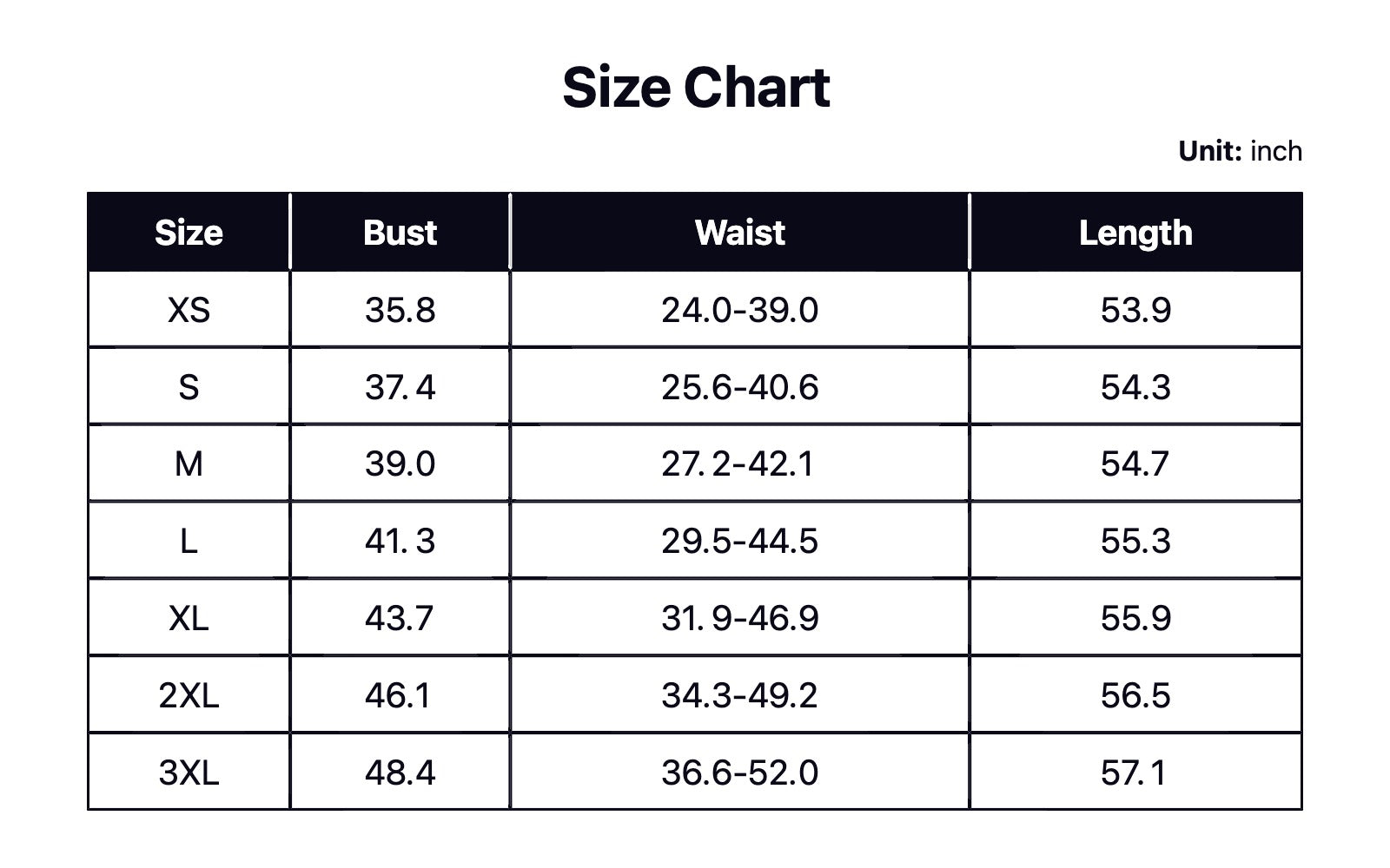 halter size chart in inches