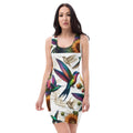 Hummingbird and Sunflowers Bodycon dress - Gregg Acini Adoree Designs - Dress