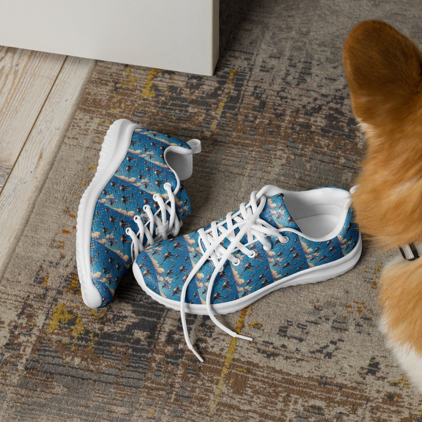 Hummingbird Flock Men’s athletic shoes by Gregg Acini Adoree Designs - Gregg Acini Adoree Designs - Shoes