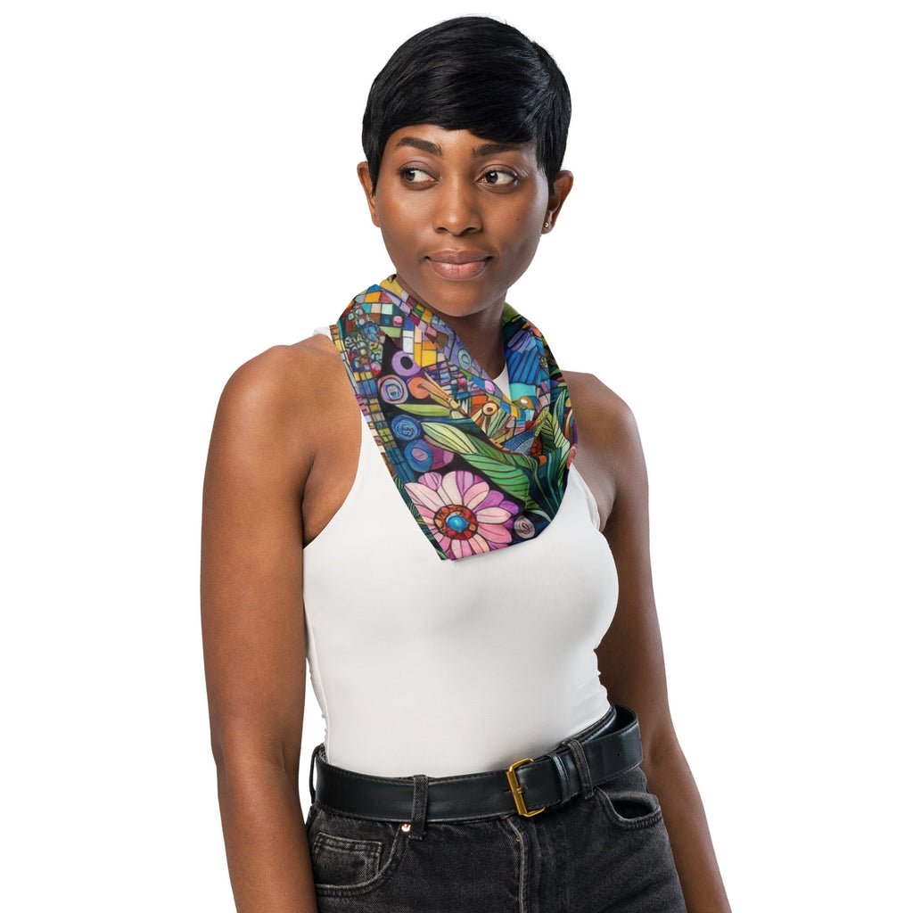 Hummingbird Kaleidoscope All - over print bandana - Gregg Acini Adoree Designs -