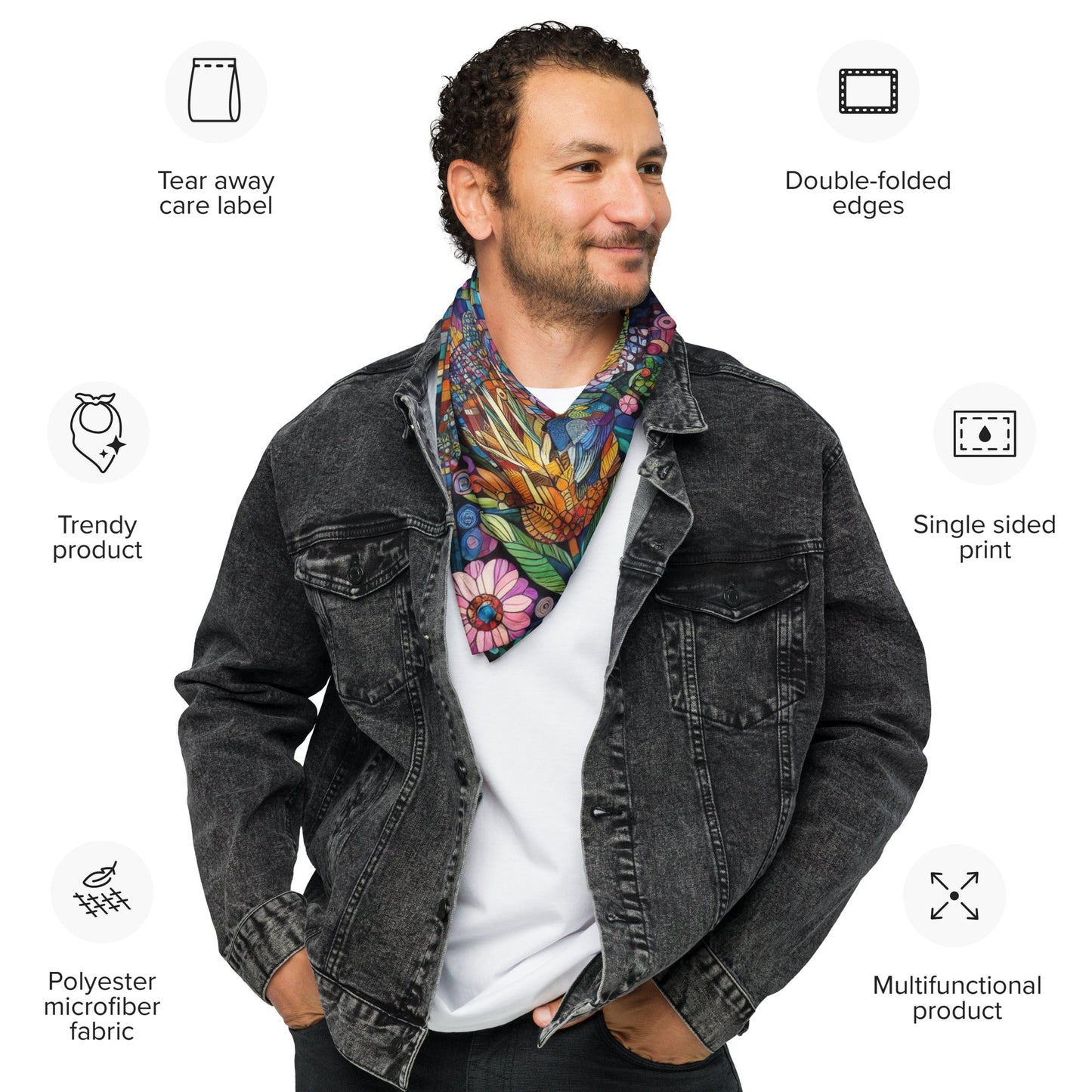 Hummingbird Kaleidoscope All - over print bandana - Gregg Acini Adoree Designs - 