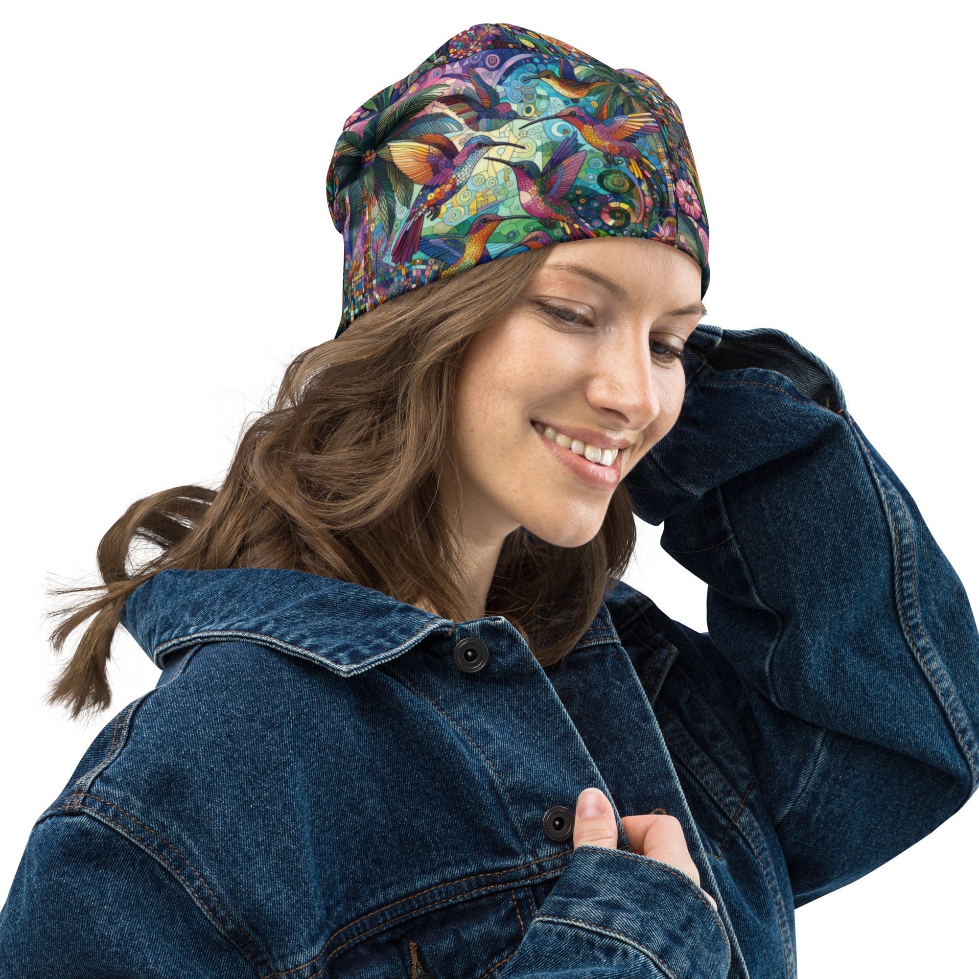 Hummingbird Kaleidoscope All - Over Print Beanie - Gregg Acini Adoree Designs - Beanie