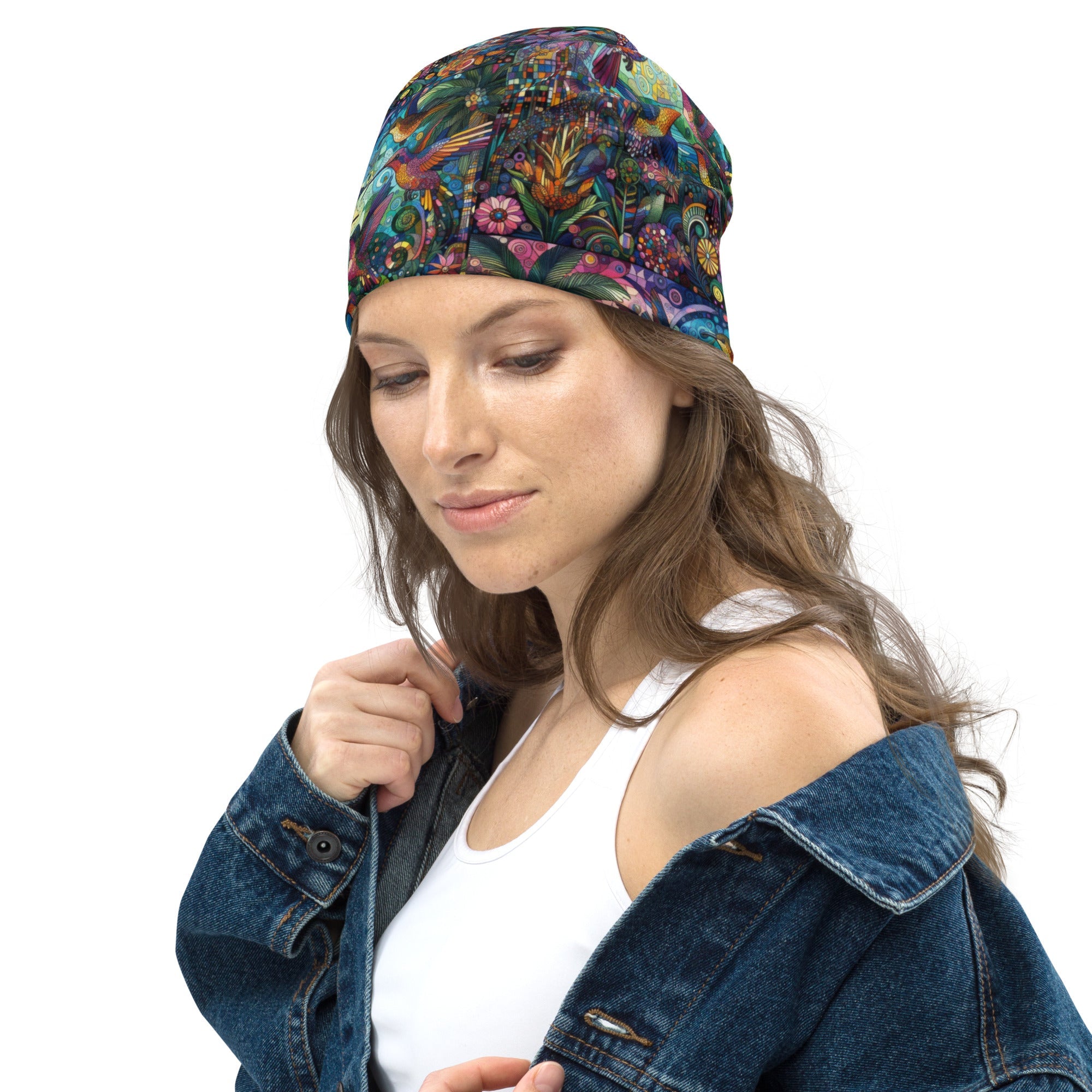 Hummingbird Kaleidoscope All - Over Print Beanie - Gregg Acini Adoree Designs - Beanie
