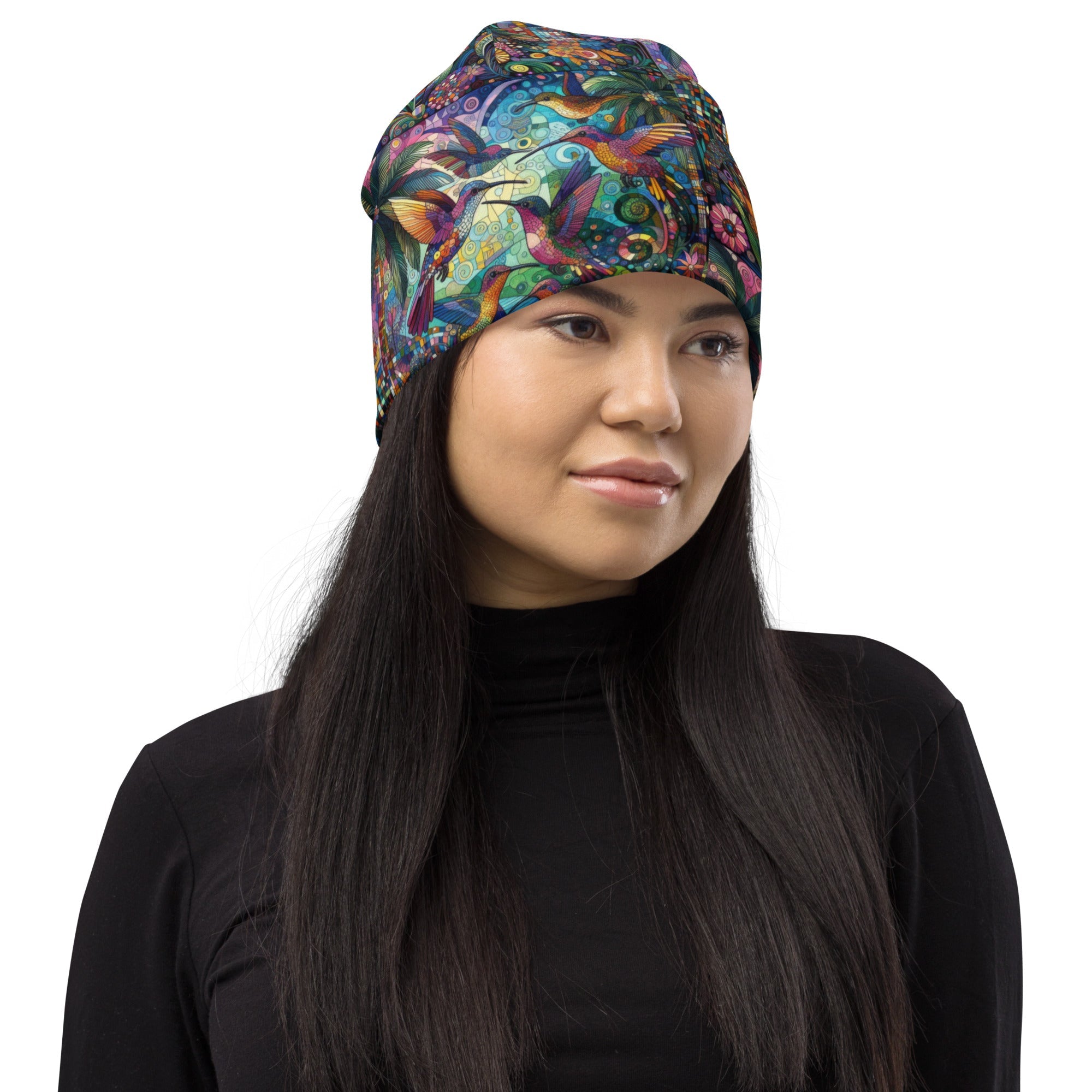 Hummingbird Kaleidoscope All - Over Print Beanie - Gregg Acini Adoree Designs - Beanie